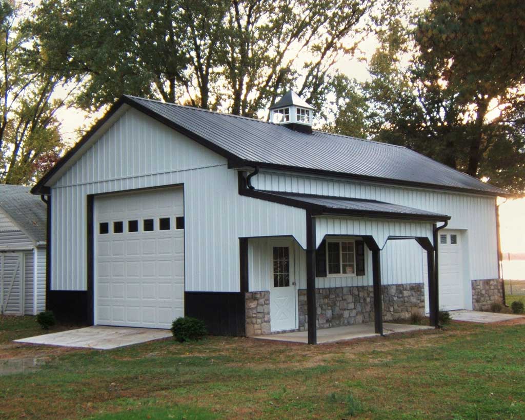 Pole Building with covered side entrance